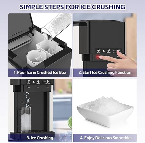 Miniatura 4 de ADVWIN - Dispensador de agua 3 en 1 con máquina de hielo, máquina de hielo para encimera de pepitas, hielo bala, hielo picado, enfriador de agua, 44