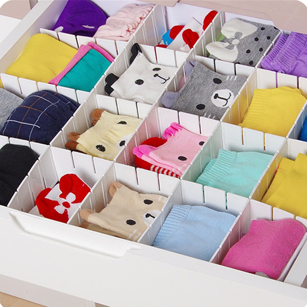 Ohlove 20 Divisori Regolabili Per Cassetti – 43,2 X 7,1 Cm, Per Organizzare Calzini, Biancheria E Cucina