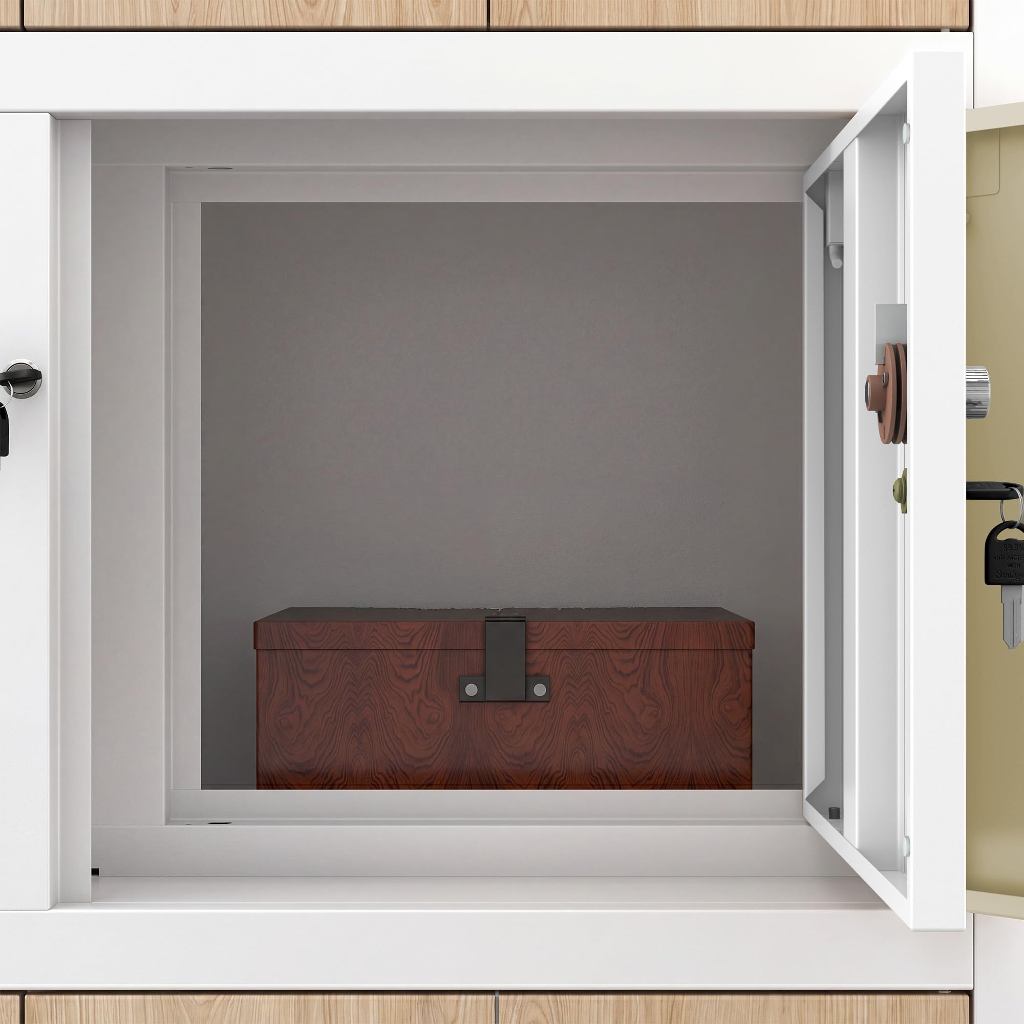 Jan Nowak Aktenschrank Metallschrank Büroschrank mit Tresor Zahlenschloss Schubladen abschließbar Stahlschrank Büro Ordnerschrank Lagerschrank für Aktenordner Dokumente 185 x 90 x 40 cm