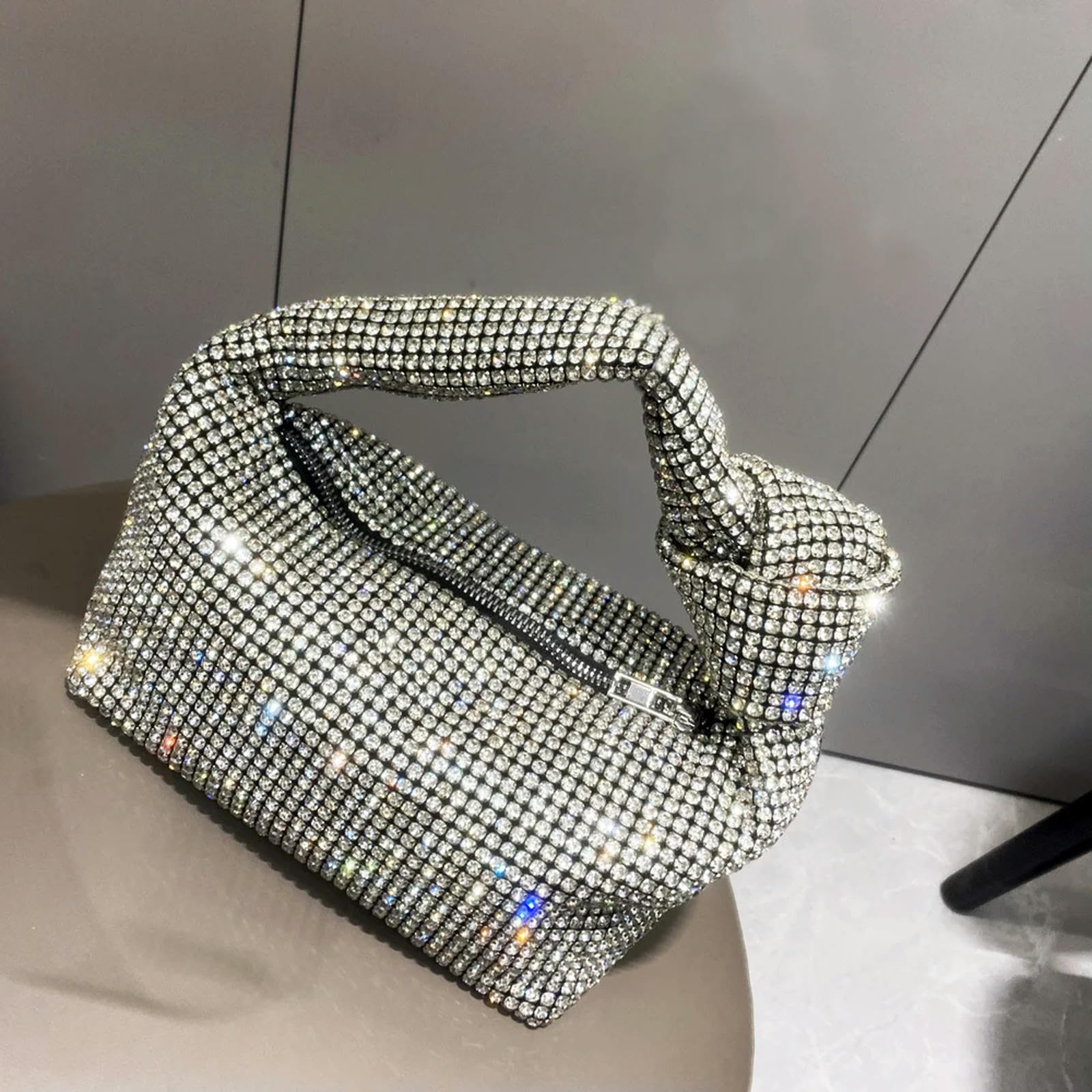 Clutch-Tasche Abendtaschen Silberne Griff Frauenhandtaschen Brieftaschen Und Handtaschen Bankettsäcke-Silber