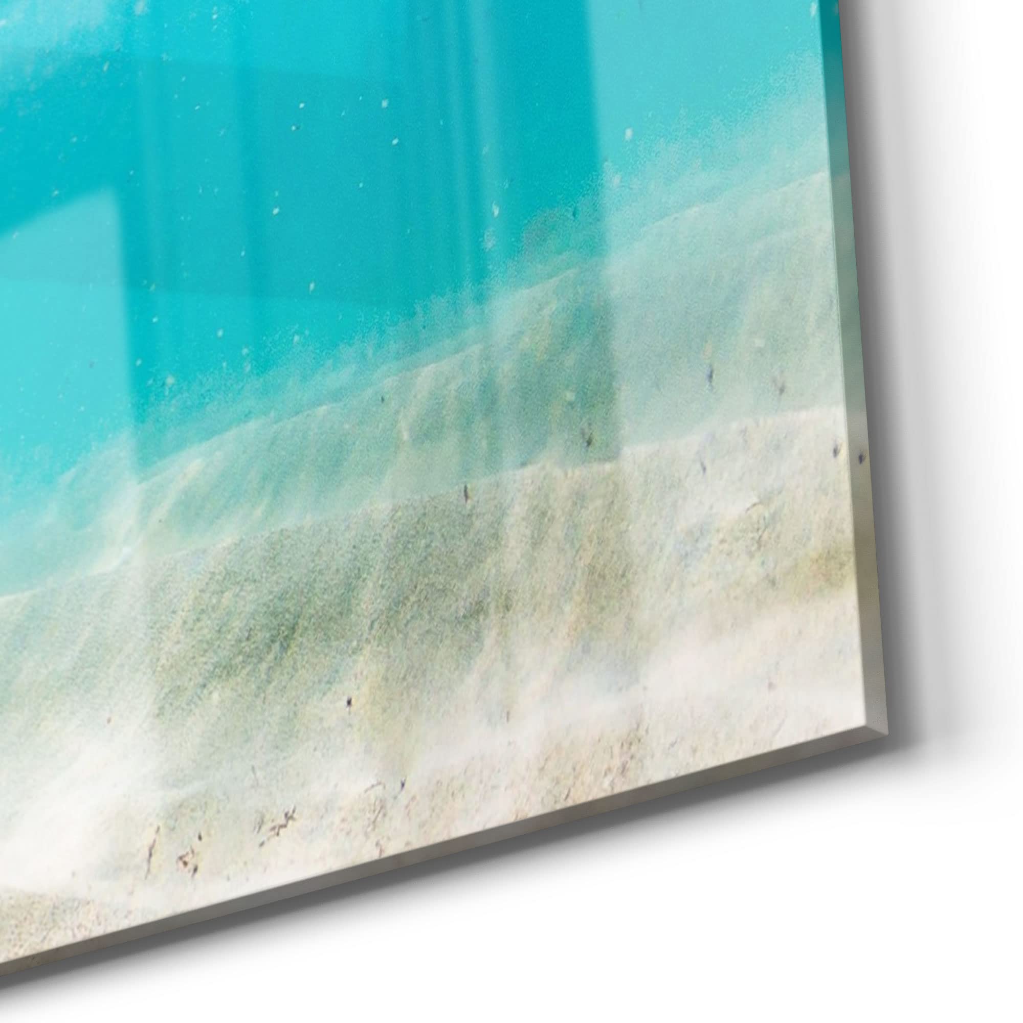 DEQORI Glasbilder Echtglas | Motiv Schildkröte unter Wasser | horizontal 3-teilig 150x50 cm | große XXL Deko | Wandbilder für Wohnzimmer, Schlafzimmer, Flur & Küche | moderne Wanddeko