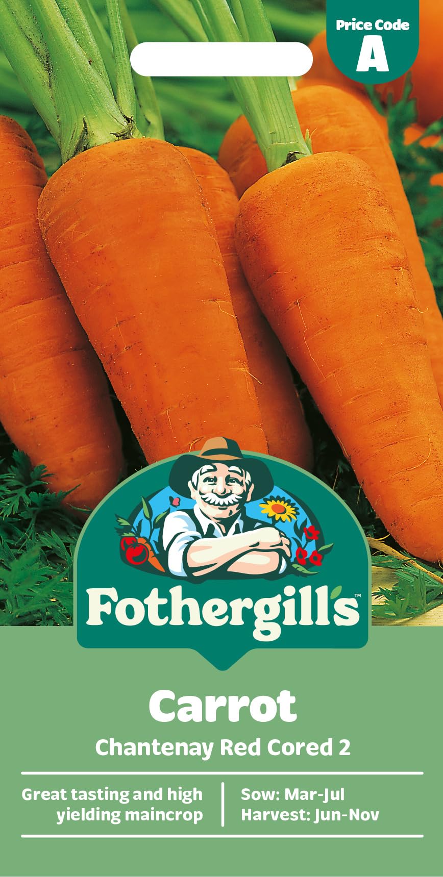 Fothergill's Carrot Chantenay Red Cored 2, Vegetable Seeds, 2000 Seeds, Sow: Mar-Jun - 1