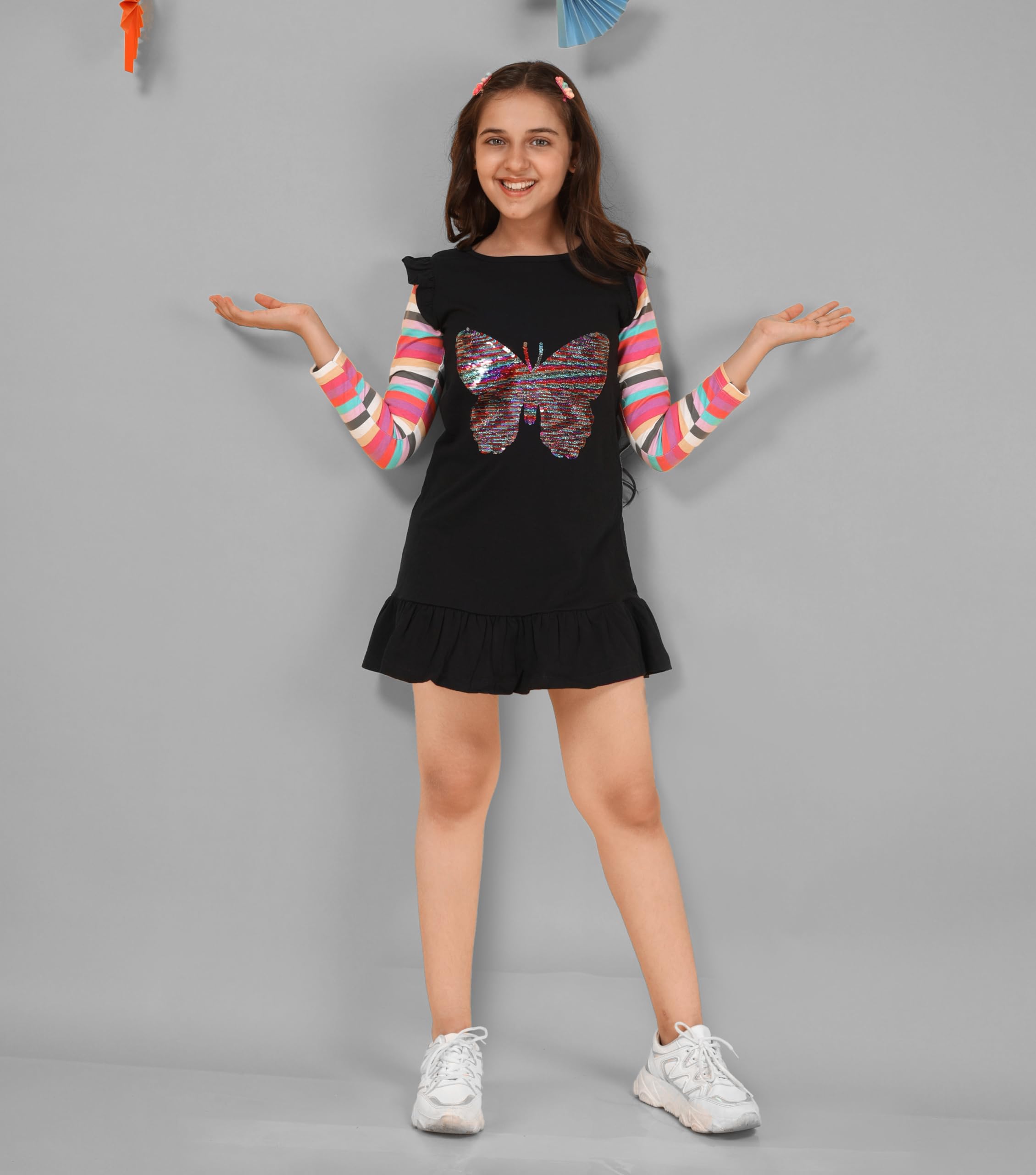 KYDA KIDS® Długa koszulka ze 100% bawełny dla dziewczynek - topy z pełnym rękawem