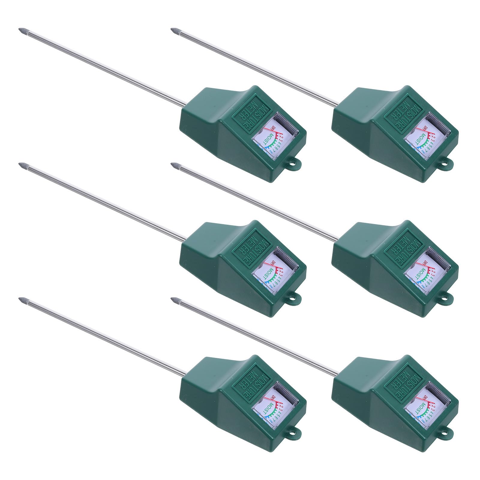 CLISPEED 6 Piezas Analizador de Suelo para Jardín, Medidor de Humedad Verde