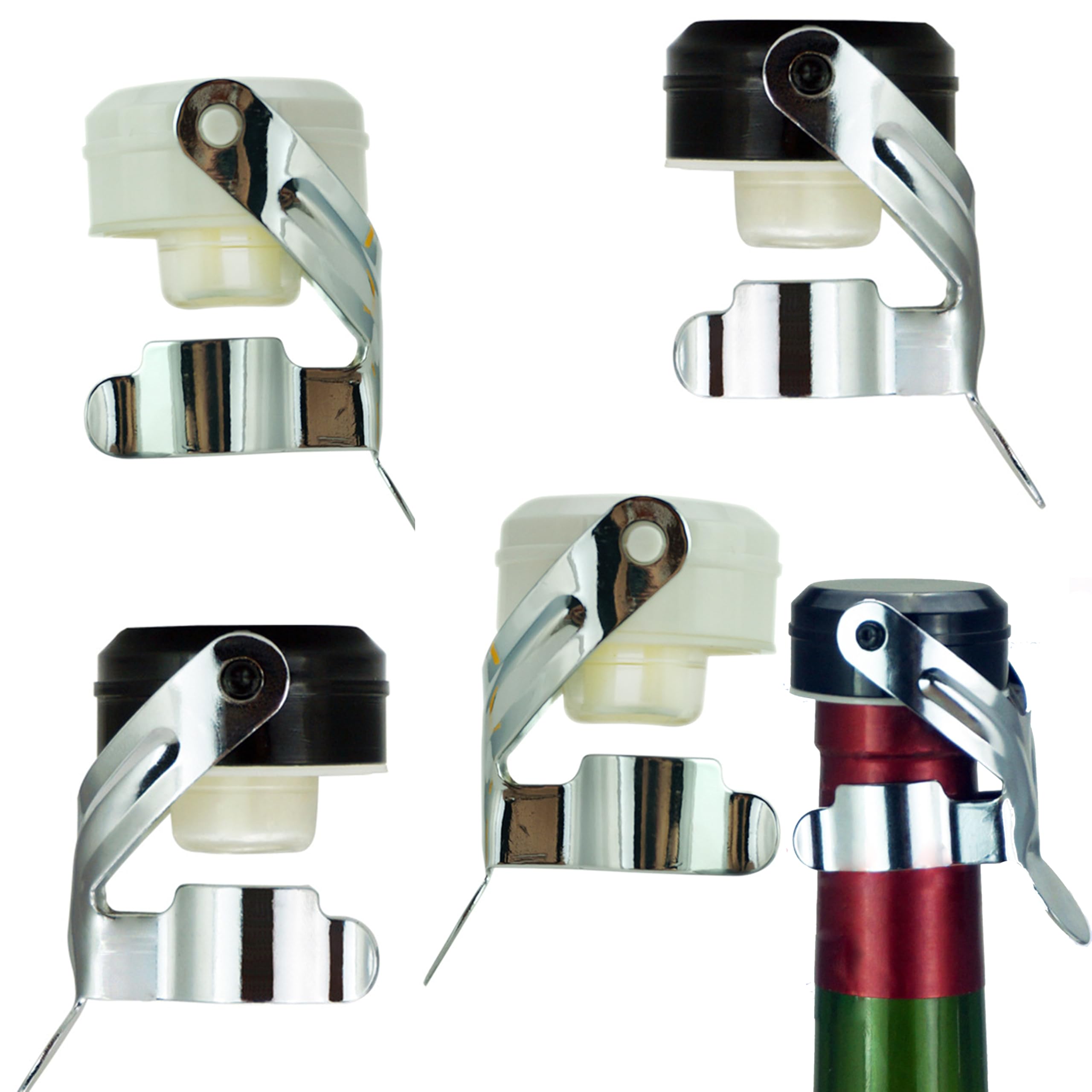 Bouchon de champagne anti-fuite en acier inoxydable et système scellé sous vide x4
