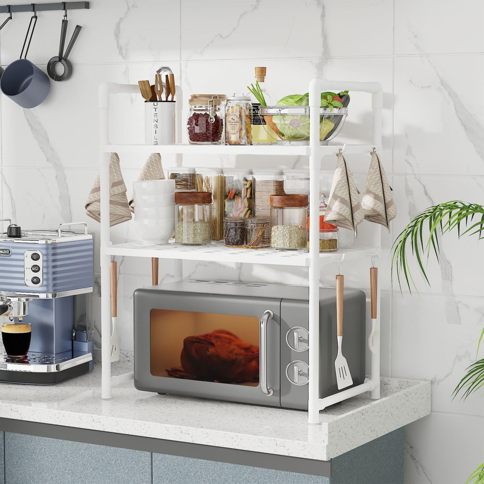Support de comptoir pour micro-ondes – Étagère de cuisine pour four à micro-ondes | Étagère de comptoir de cuisine | Étagère de boulangerie pour cuisine | Support de rangement utilitaire