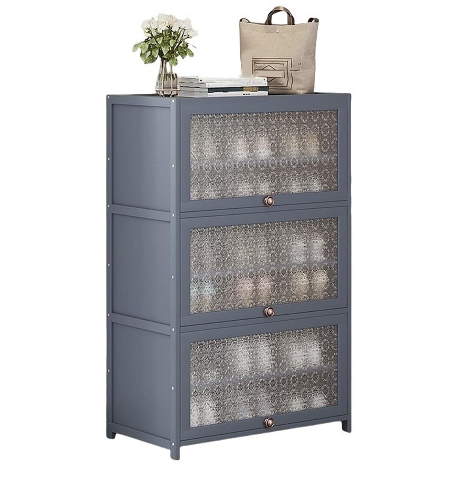 IvyLoutish Bamboo Shoe Storage Cabinet, Space Saving Shoe Storage Cupboard, Freestanding Shoe Racks, Shoe Cabinet for Entryway, Living Room﻿,Freestanding Organizer
