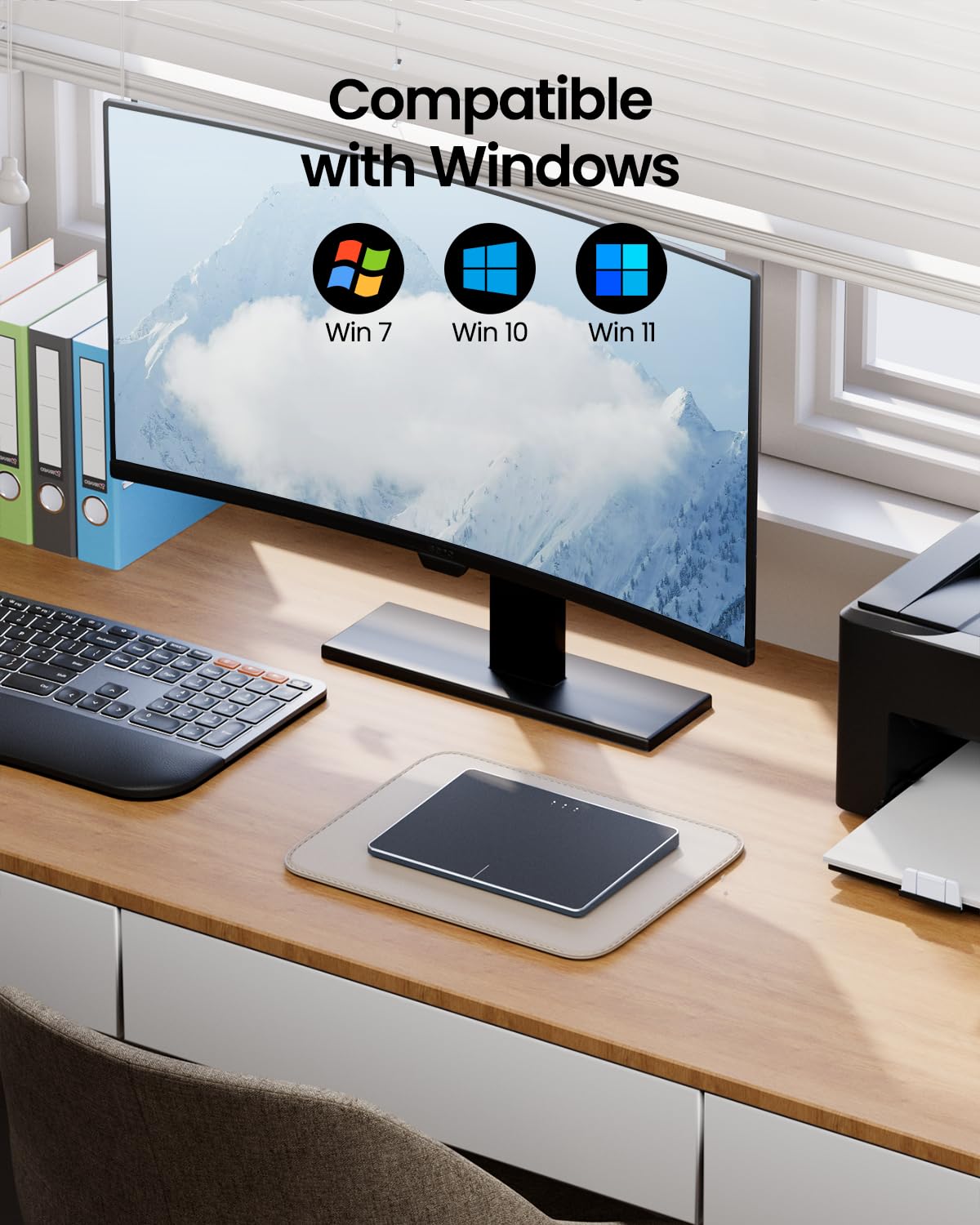 ProtoArc T1 Plus Trackpad Inalámbrico, Touchpad de Alta Precisión para Windows, Ratón Trackpad Bluetooth con Soporte Multi-Gesture para Windows 11/10/7 PC PortáTil Ordenador