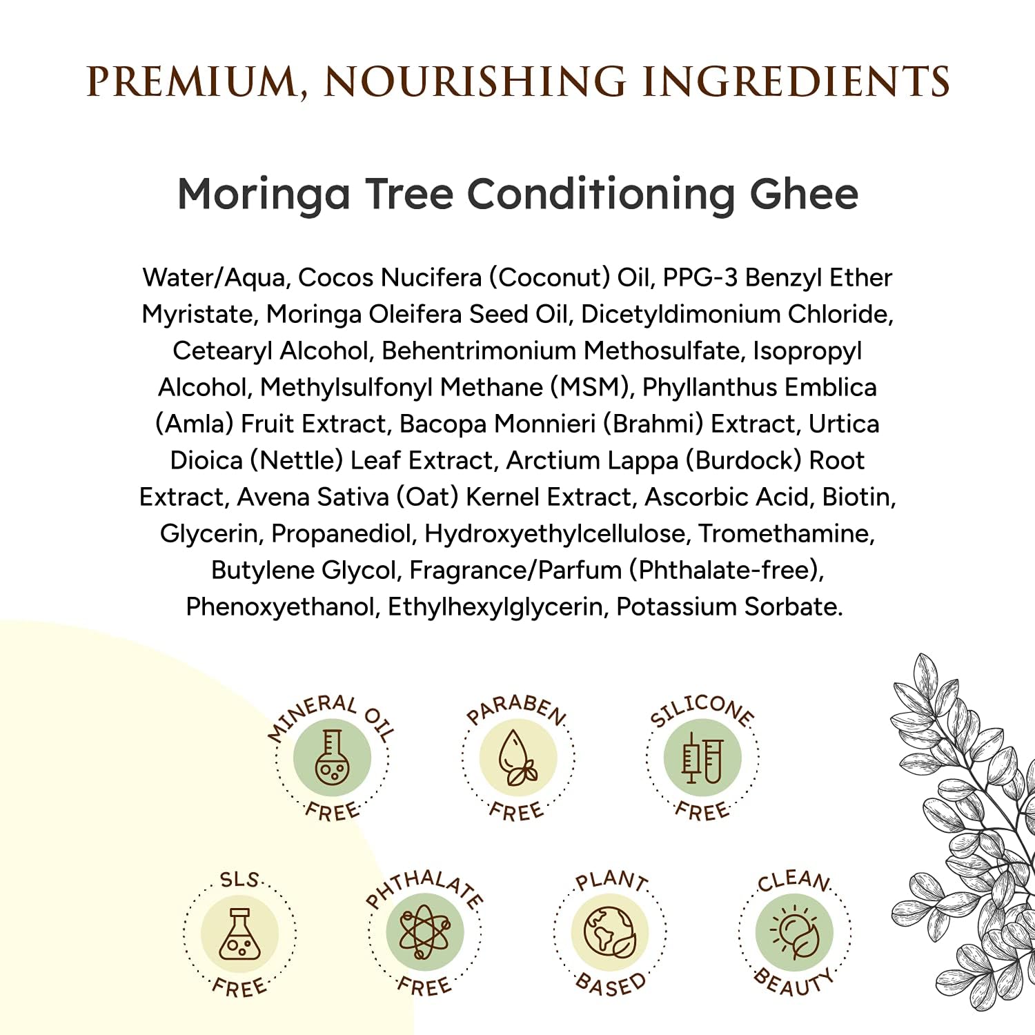 Qhemet Biologics Moringa Tree Conditioning Ghee Lightweight Hair Conditioner