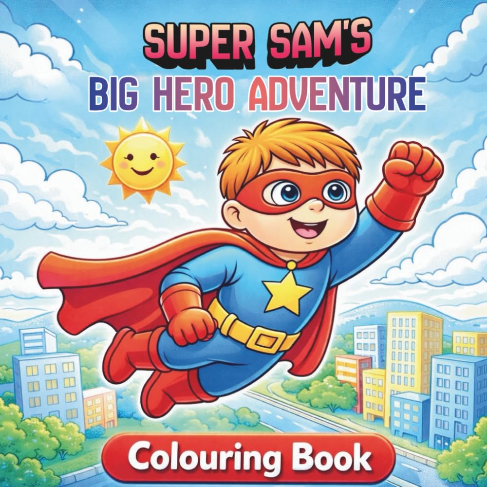 Super Sam’s Big Hero Adventure: A Fun Superhero Colouring Book for Kids Ages 3–8 | Inspiring Kindness, Bravery, and Confidence