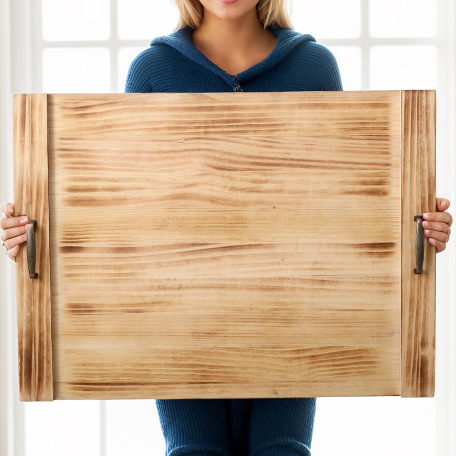 SwallowLivingWood Noodle Board Stove Cover with Handles, Wooden Stovetop Cover Board for Gas Stove and Electric Stove Top,Kitchen Sink Cover for Counter Space, Cutting Board, Natural