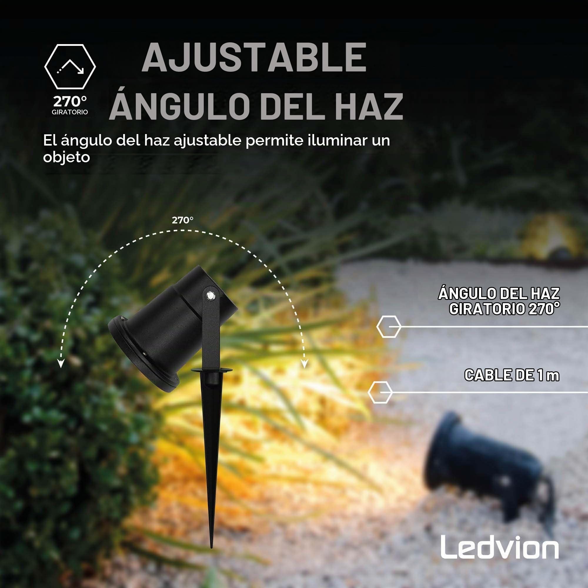 Ledvion 6 piezas Foco de Jardín LED IP65 GU10 piqueta sin bombilla