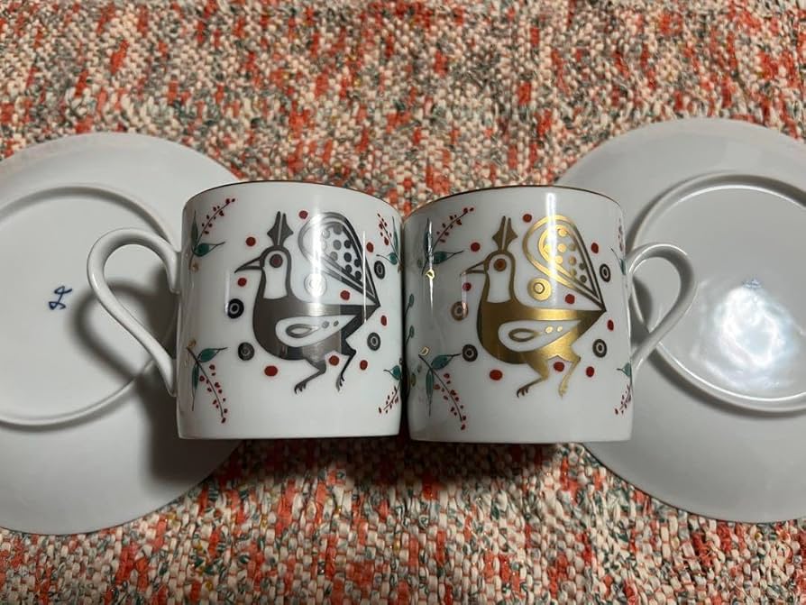 希少❗️人間国宝　加藤卓男　ティーカップ&ソーサー　2客セット❗️ Amazon.co.jp: 用 コーヒーカップ&ソーサー 2客 人間国宝 加藤