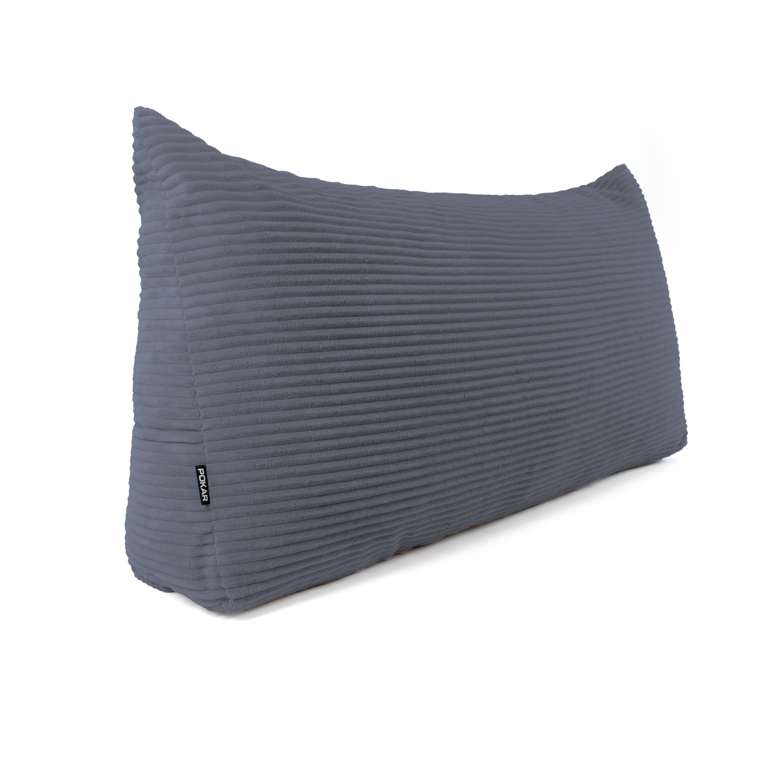 POKAR Wedge Pillow 120x50x20 cm | Reading Pillow with Back Support for Sofa and Bed | Large Backrest Cushion with Side Pockets | Headboard Triangular Cushion | Oeko Tex 100 Certified | Navy