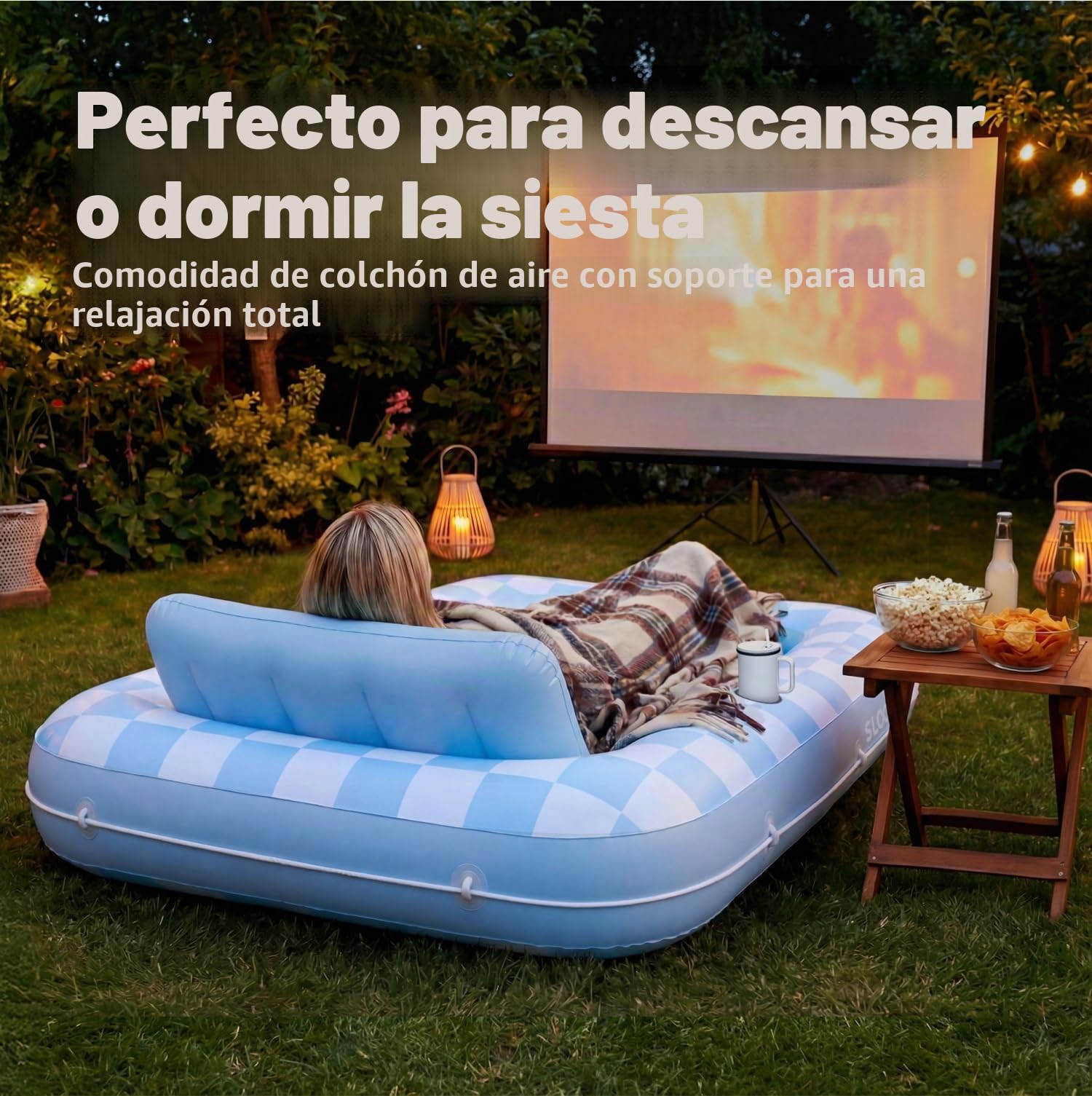 SLOOSH Flotador inflable para alberca bronceadora, 70 x 46 pulgadas, flotadores de piscina para adultos con almohada, flotador 4 en 1, balsa de bronceado, cama para tomar el sol para tomar el sol para