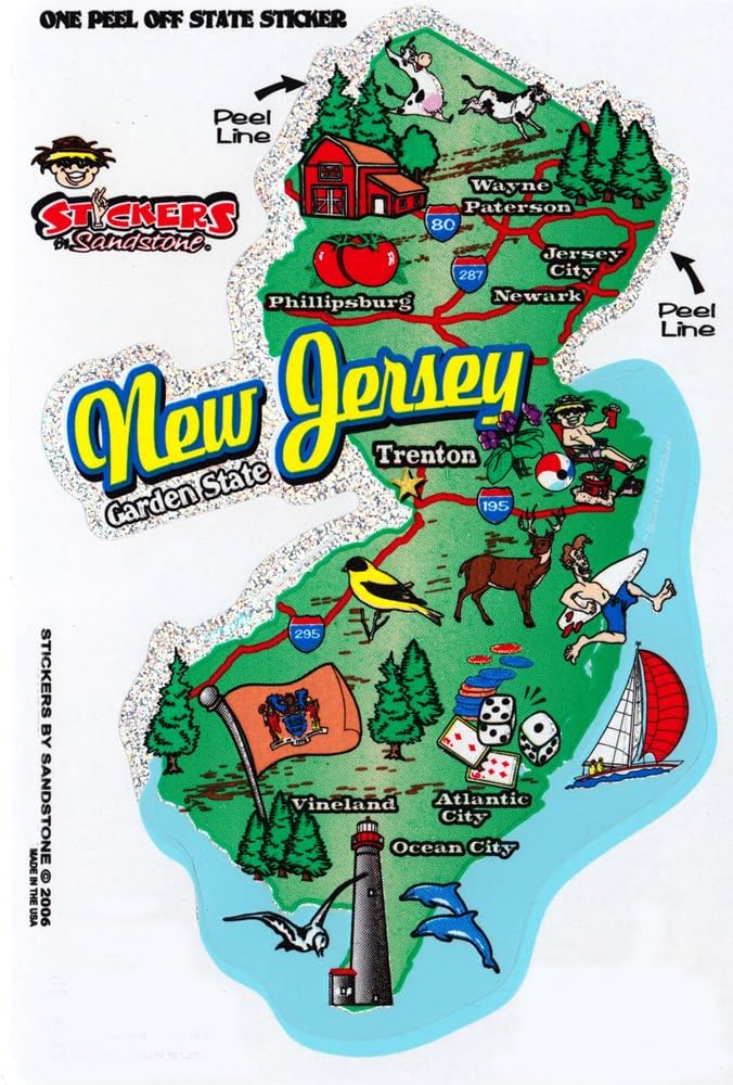 New Jersey - State Map Outline Vinyl Sticker