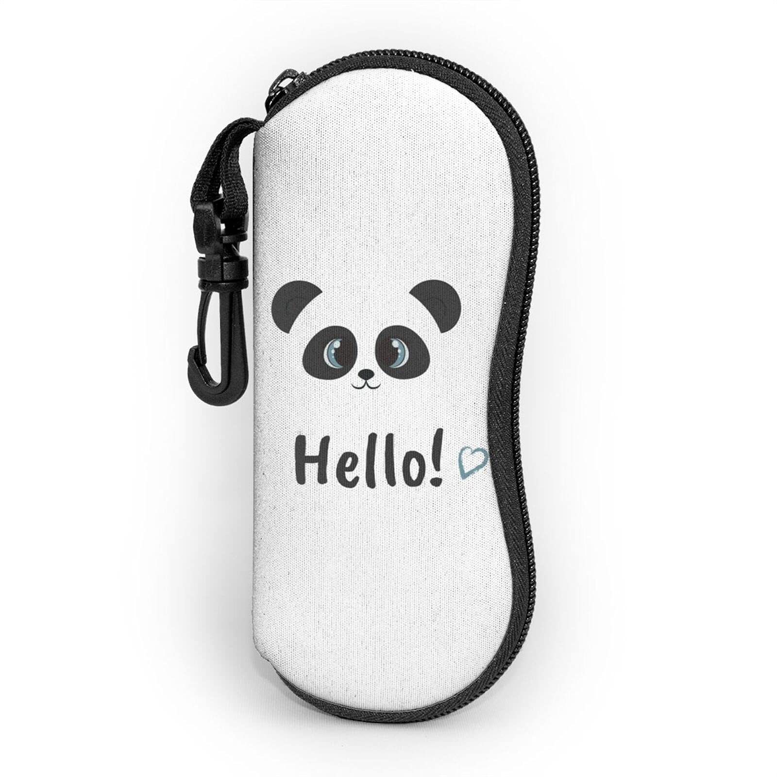 AOOEDM White and Black Panda Fashion Glasses Case Cover Soft Sunglasses Case Portable Travel Eyeglass Case Pouch with Belt Clip for Women Men