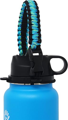 Mango Paracord 2.0 para botellas de agua de boca ancha Hydro Flask, también compatible con frasco de hierro, Simple Modern, Takeya, se adapta a 12