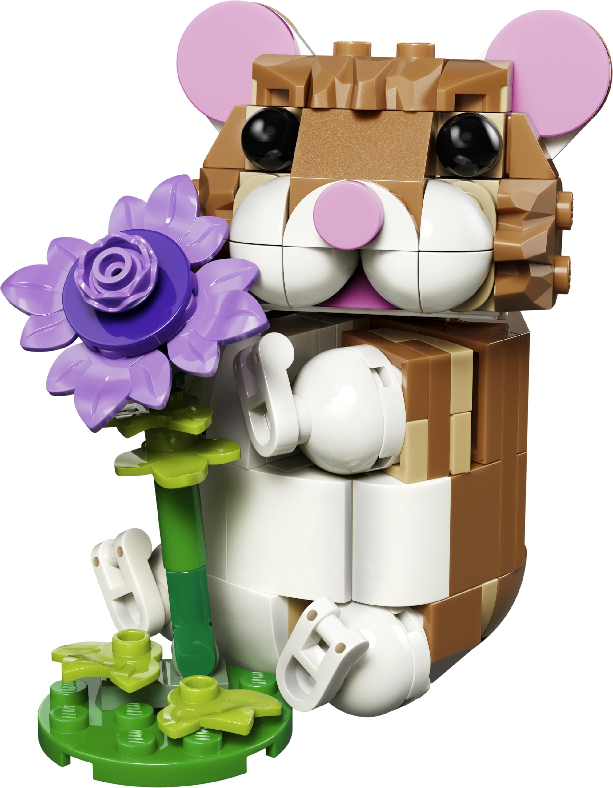 LEGO Creator 3-en-1 L’Adorable Hamster et la Fleur - Figurine d'animal se Transformant en Aigle ou Hérisson - Idée de Décoration Intérieure DIY - Cadeau d'anniversaire Fille ou Garçon dès 7 Ans 31376