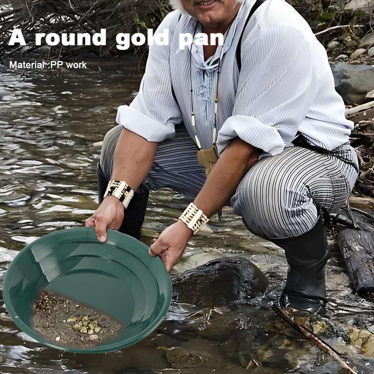 Set di 4 Padelle per L'Oro, Bacino per Ricerca Oro, Pans Setaccio Accessori, per la Ricerca di Oro Alluvionale, Geologia e Hobbisti,Kit per la Ricerca Dell'oro Composto da 4 Misure