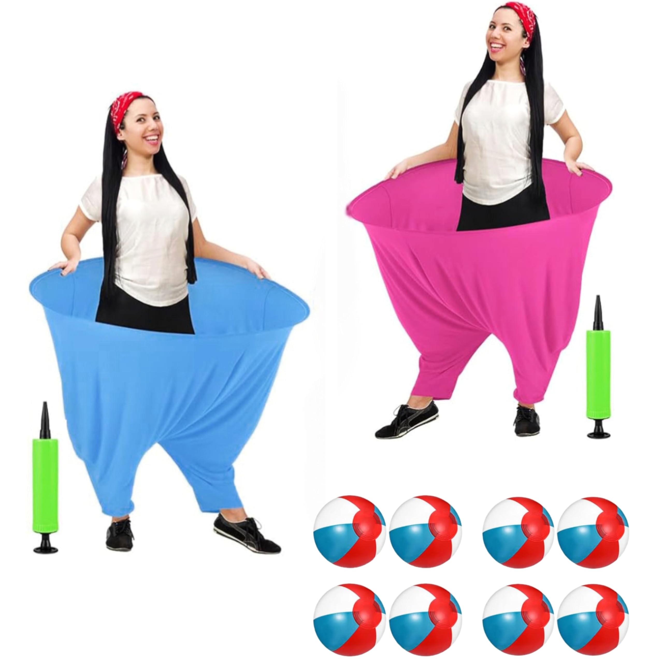 Falafoty Granny Pants Yard Game, Giant Pants Outdoor Toss Game Set with 2 Pants 8 Bouncy Balls, Recreational Party Tossing Game for Adults Family Group Gathering Interactive Throwing Game Backyard