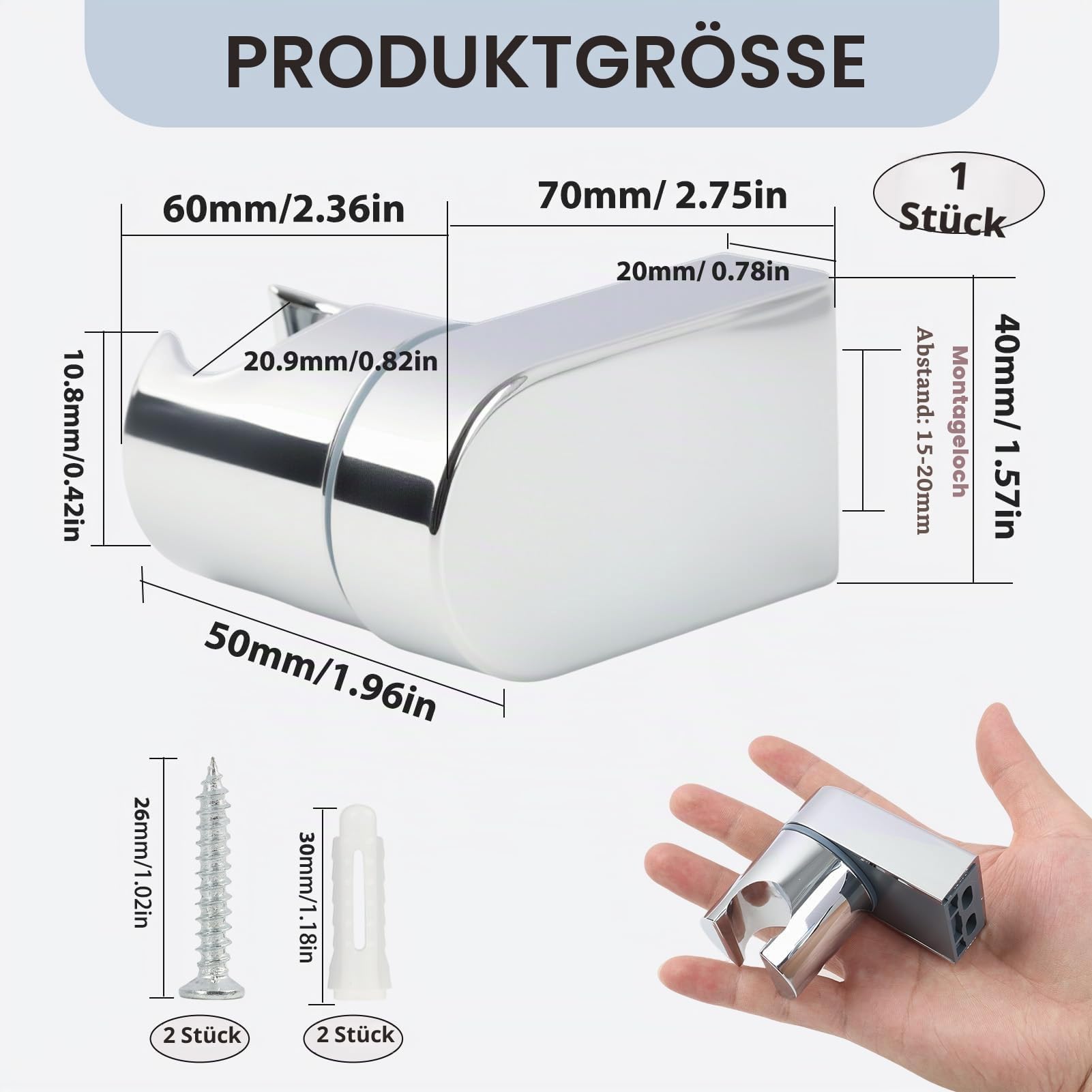 Duschkopfhalterung Brauseanschlussbogen Mit Halter Wand Brausehalte Kompatibel Mit Den Meisten Duschkopf Brauseschlauch