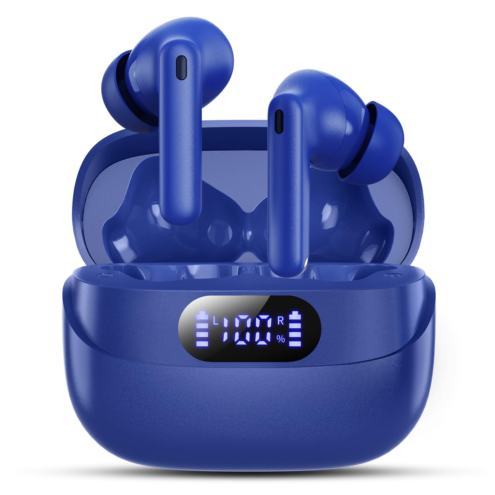 TUMJUN Wireless Earbuds, 42H Playtime Bluetooth 5.3 Headphones, HiFi Stereo Call Noise Cancelling Earbuds, IPX7 Waterproof Stereo in-Ear Earphones