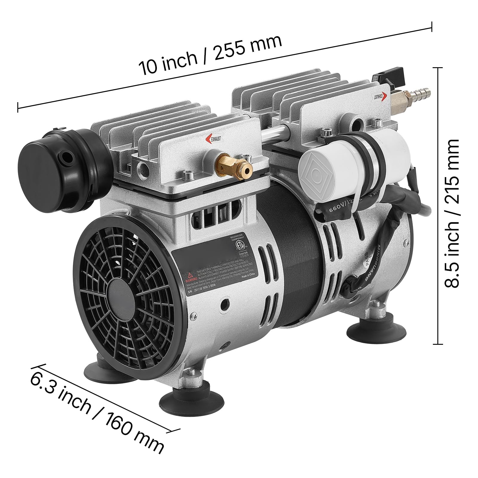 VEVOR Aérateur de Bassin 590 W Système d'Aération Lac jusqu'à 1,2 hectare Pompe à Air Étang Extérieure pour Circulation Oxygène en Eau Profonde, avec Protection Contre Surchauffe, Clapet Anti-retour