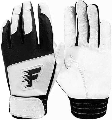 FINGER TEN Guantes de bateo para hombres, jóvenes y adultos, para béisbol, sóftbol, cabretta, guantes de bateo de cuero, 1 par, guantes deportivos