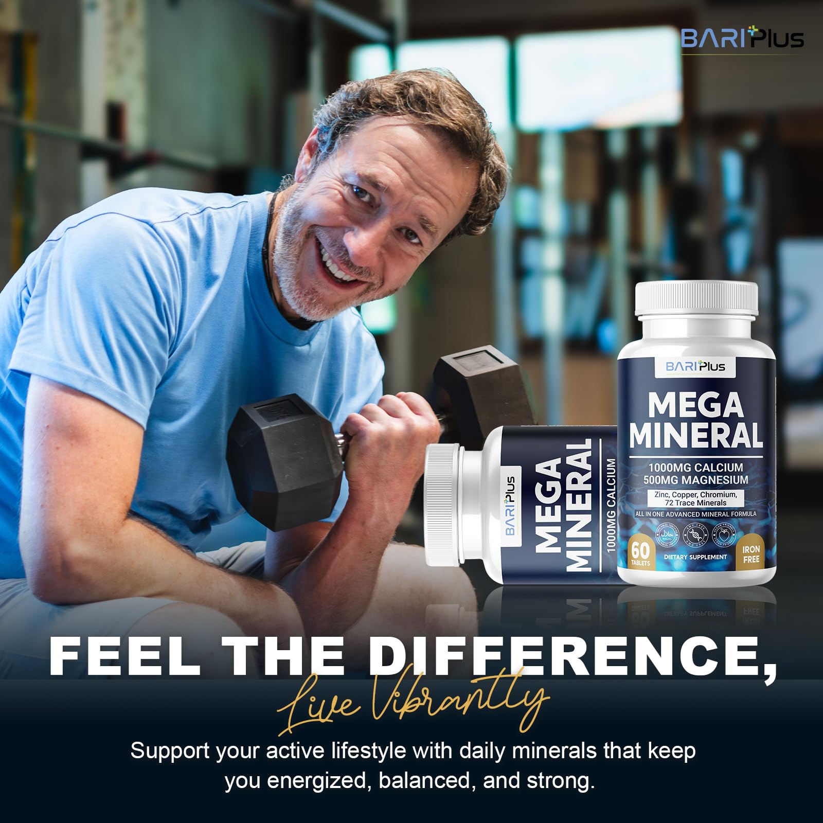 Mega Mineral – Complete Complex with Vitamin D, Calcium, Magnesium, Zinc, Potassium, Boron, Selenium, Chromium & Trace Minerals – Iron-Free – USA Made – 60 Tablets — Amazon image 8