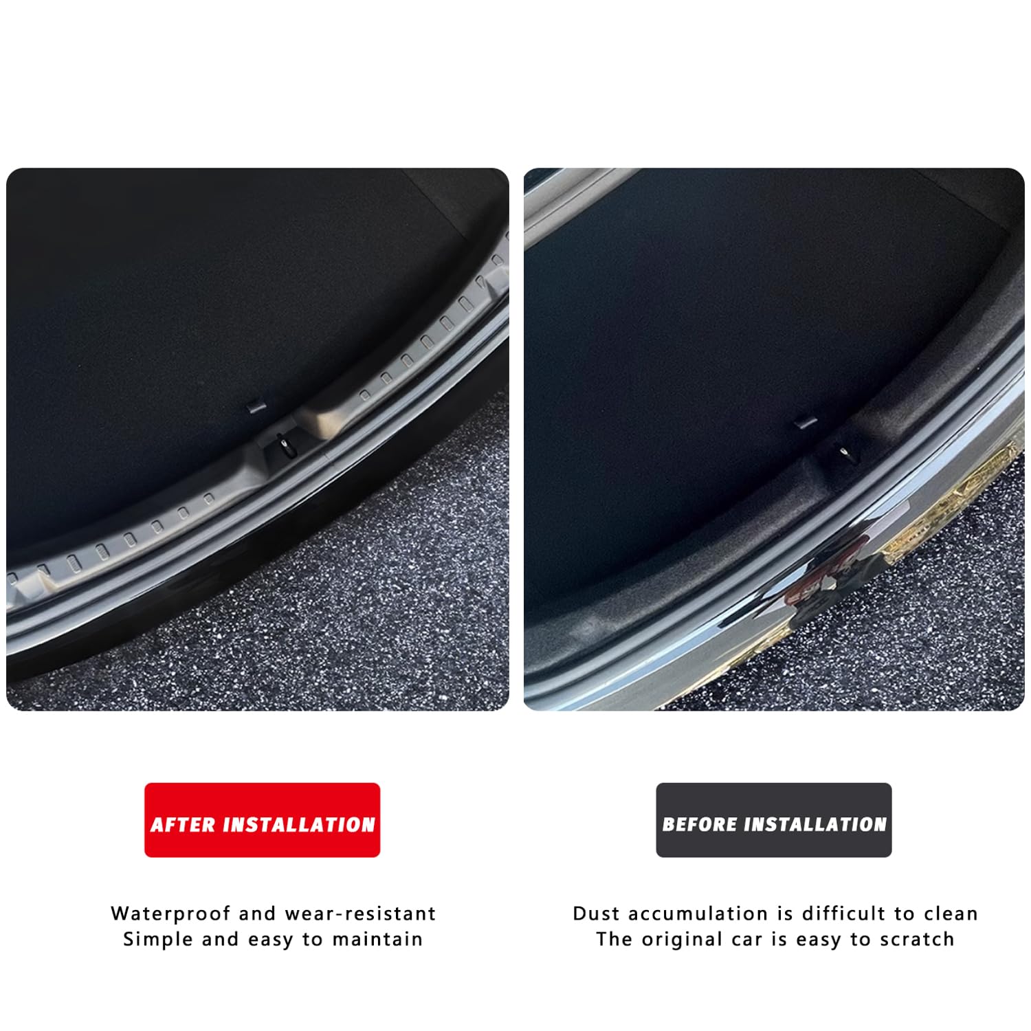 Arcoche Protector de Parachoques Trasero para Tesla Model 3 2025 2024 Highland Accesorios ABS Protector de umbral de Puerta del Maletero para Model 3 Hgihland Accesorios