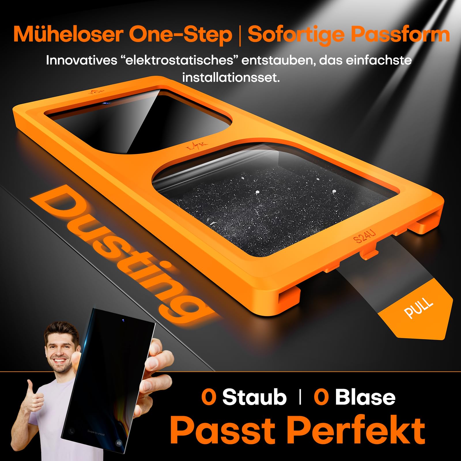 LϟK für Samsung Galaxy S24 Ultra für Schutzfolie Sichtschutz mit 2 Stück Anti-Peeping Schutzfolie, [Auto-Installation] Kratzfest für Samsung S24 Ultra Schutzfoile, 0 Staub & Blasen, Anti-Fingerabdruck