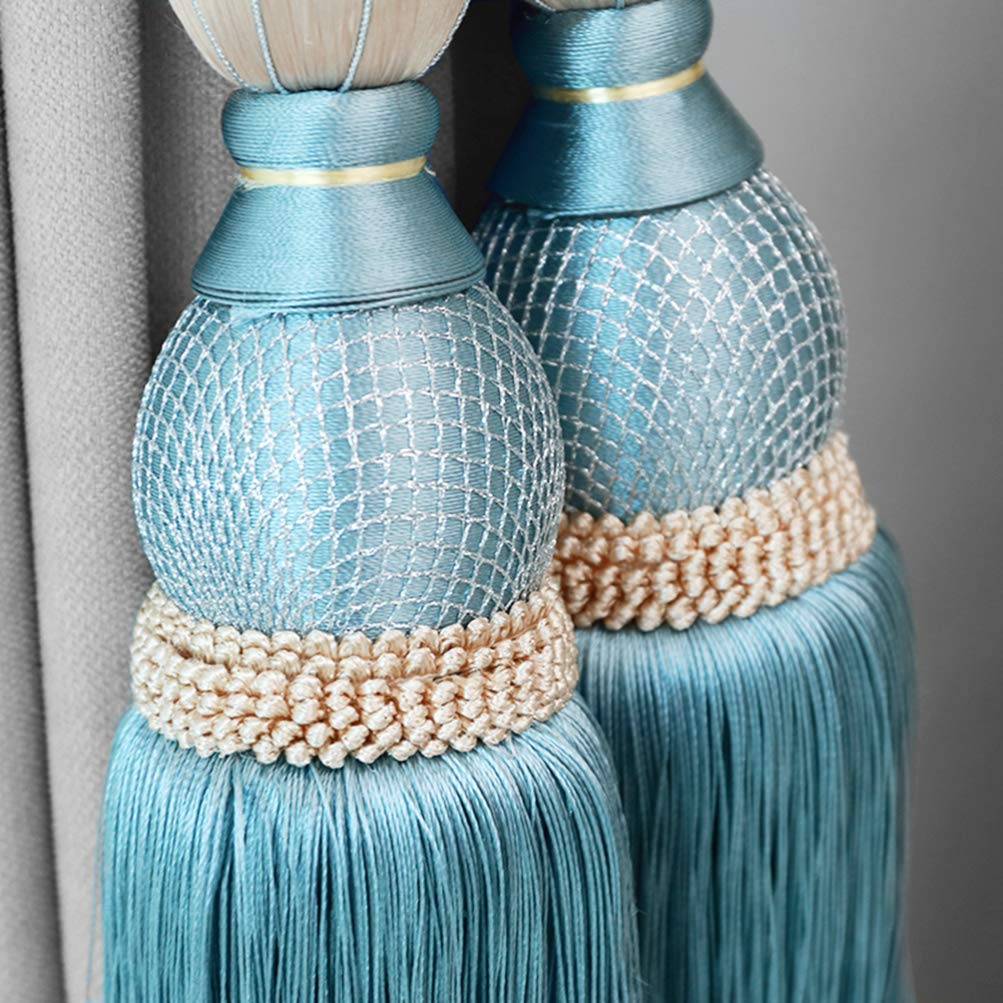 Vorhang Tassel Tiebacks, Dekoration for Vorhänge, Exquisite Raffhalter for mit Quastenfransen, for Wohnzimmer und Schlafzimmer, hängende Bälle for die Veranda, Vorhanghalterseil(Green)