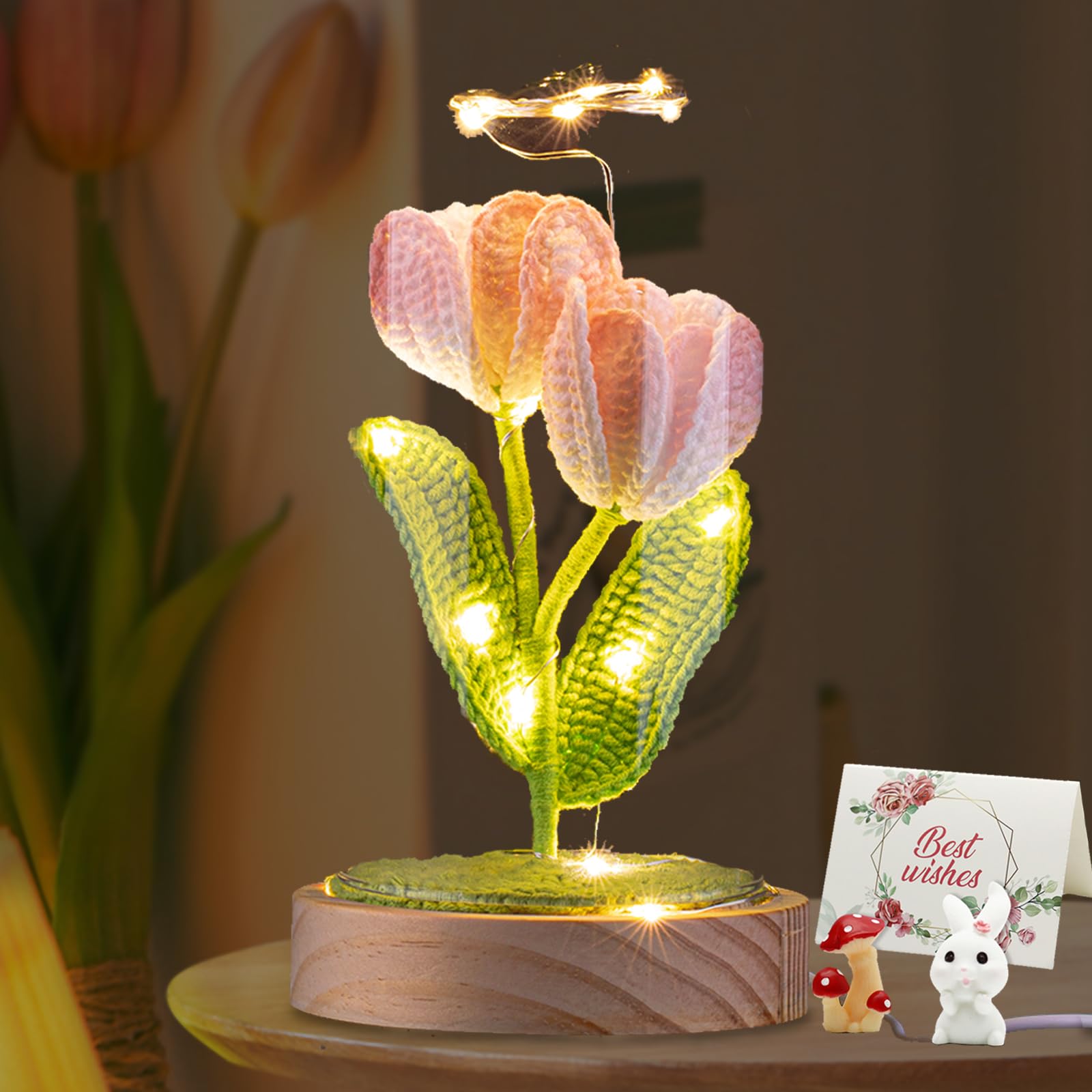 Amazon.com: Shellvcase Crochet Tulip Lamp - Beautiful Flower Night