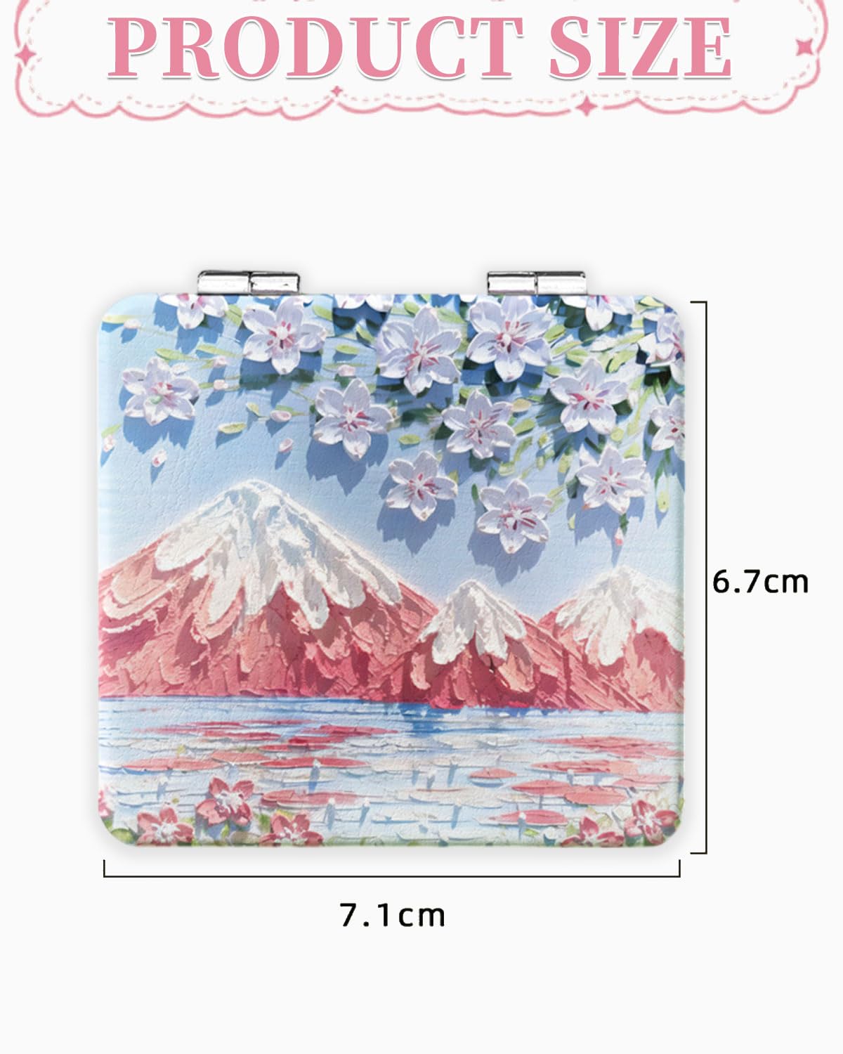 Specchio Compatto, Specchio Tascabile Fiore Retrò, Piccolo Specchio per Borsa, Mini Specchio Portatile per Trucco da Viaggio, Specchio Ingranditore Pieghevole 1x/2x per Donne e Ragazze