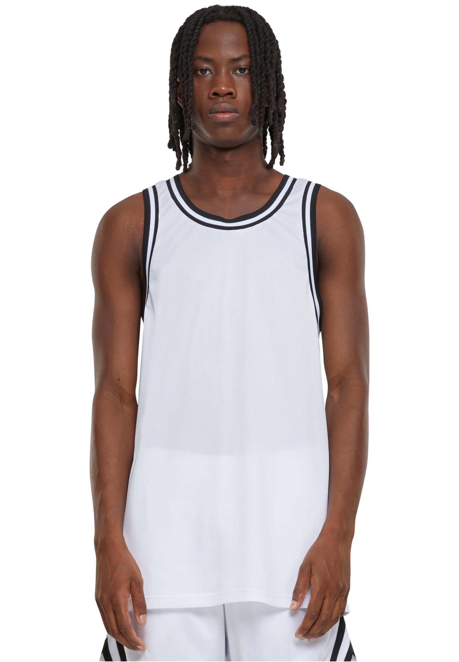 Urban Classics Men's White Mesh Tank Top Undershirt, Xl