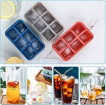 Amazon | 製氷皿 製氷器 四角氷 6個取 2個セット 氷ケース 氷スコップ