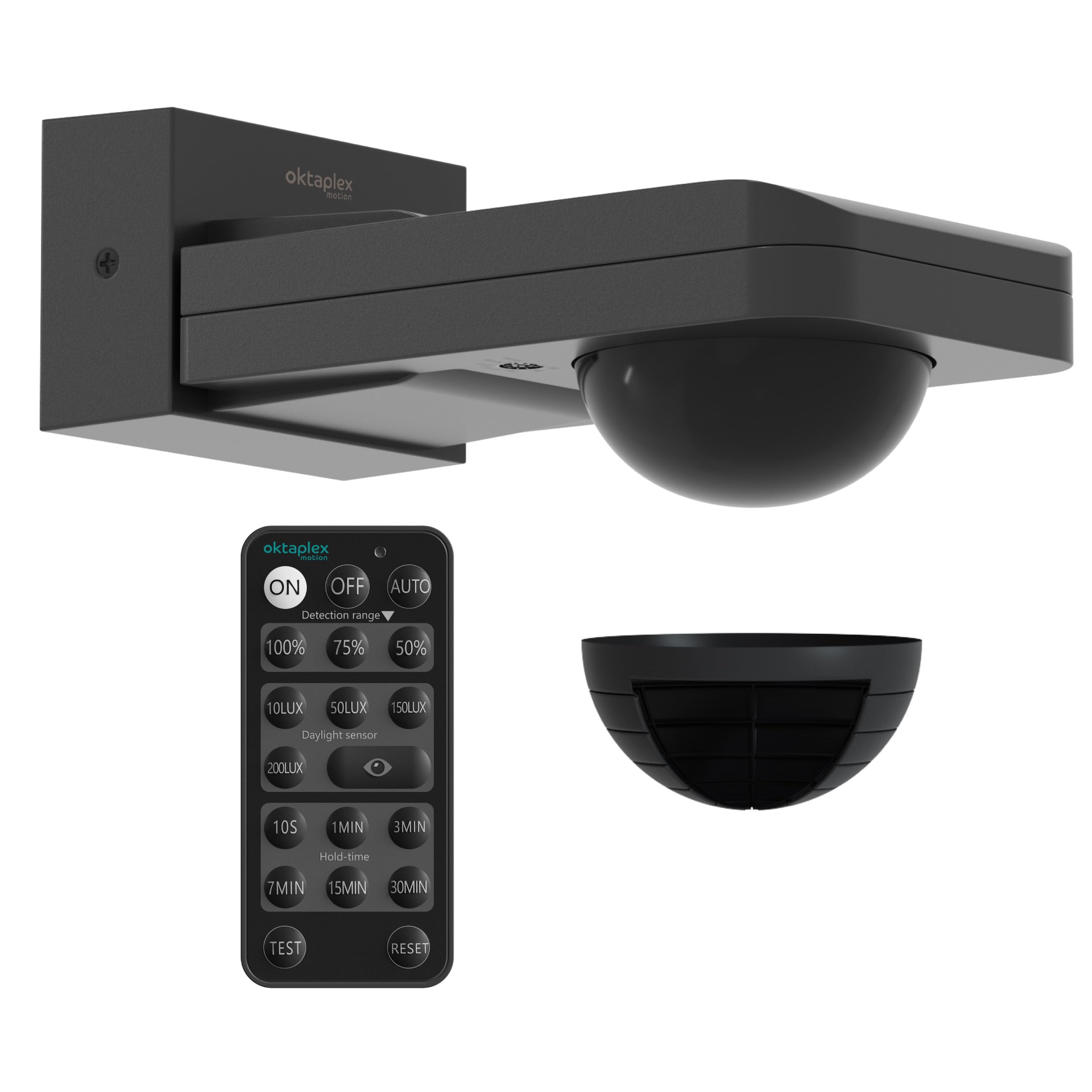 Rilevatore Movimento Esterno IP65 - 10m 190°, Per Luci LED, Programmabile