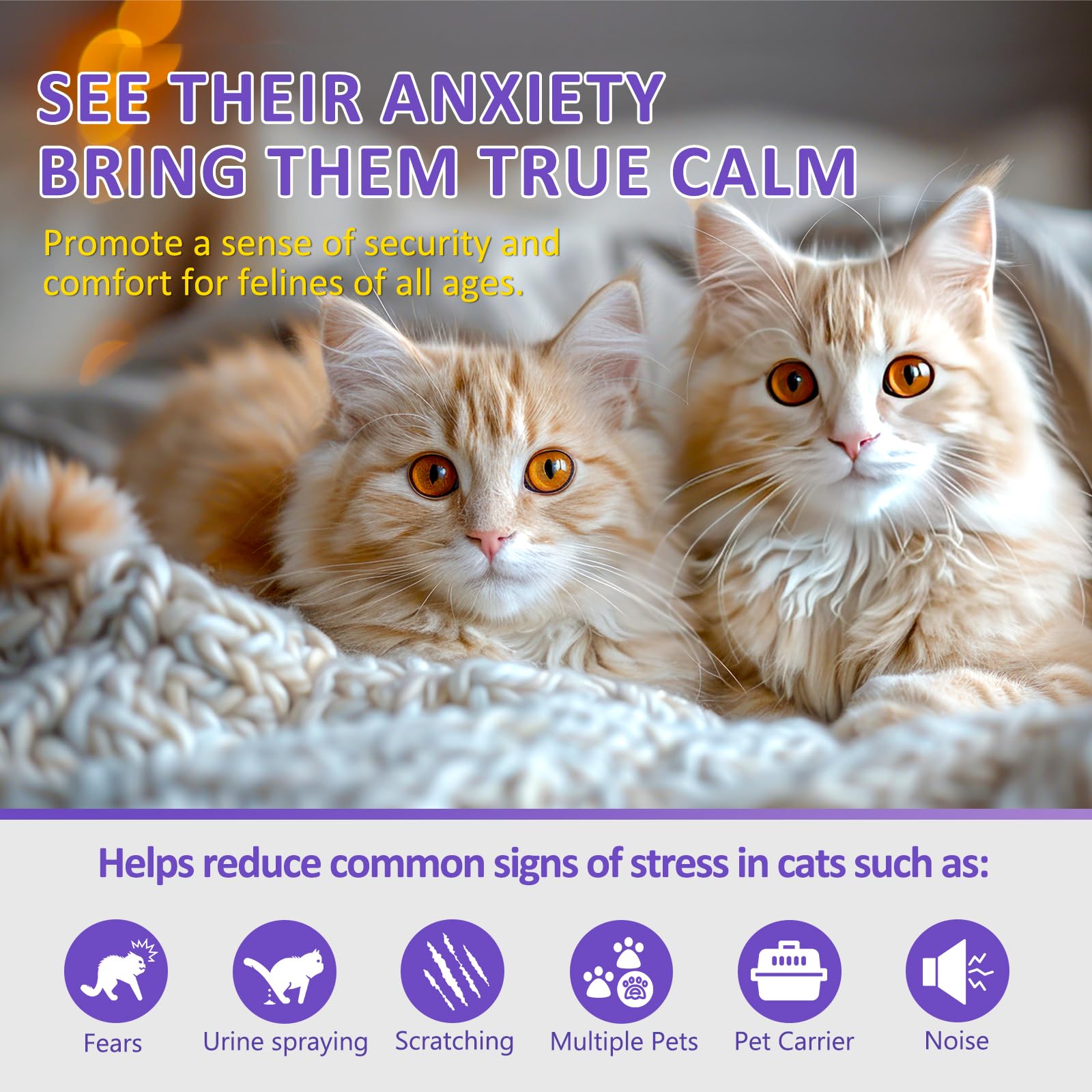 OcePor Cat Calming Diffuser 1 Refill Solutions, 1 Plugs- Cat Pheromones Calming Diffuser Refill, Pheromone Diffuser to Calm Cats, Cat Anxiety Relief - image 2