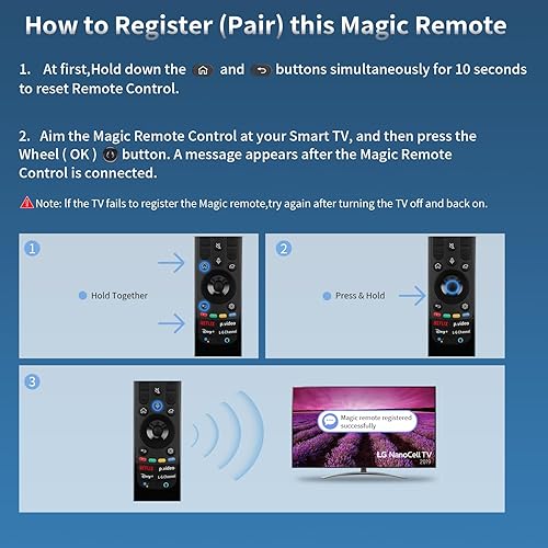 Miniatura 8 de Reemplazo de control remoto para LG TV MR21GA, para todos los LG Magic 2019-2023 para Smart TV, para UHD OLED QNED NanoCell 4K 8K Smart TV con