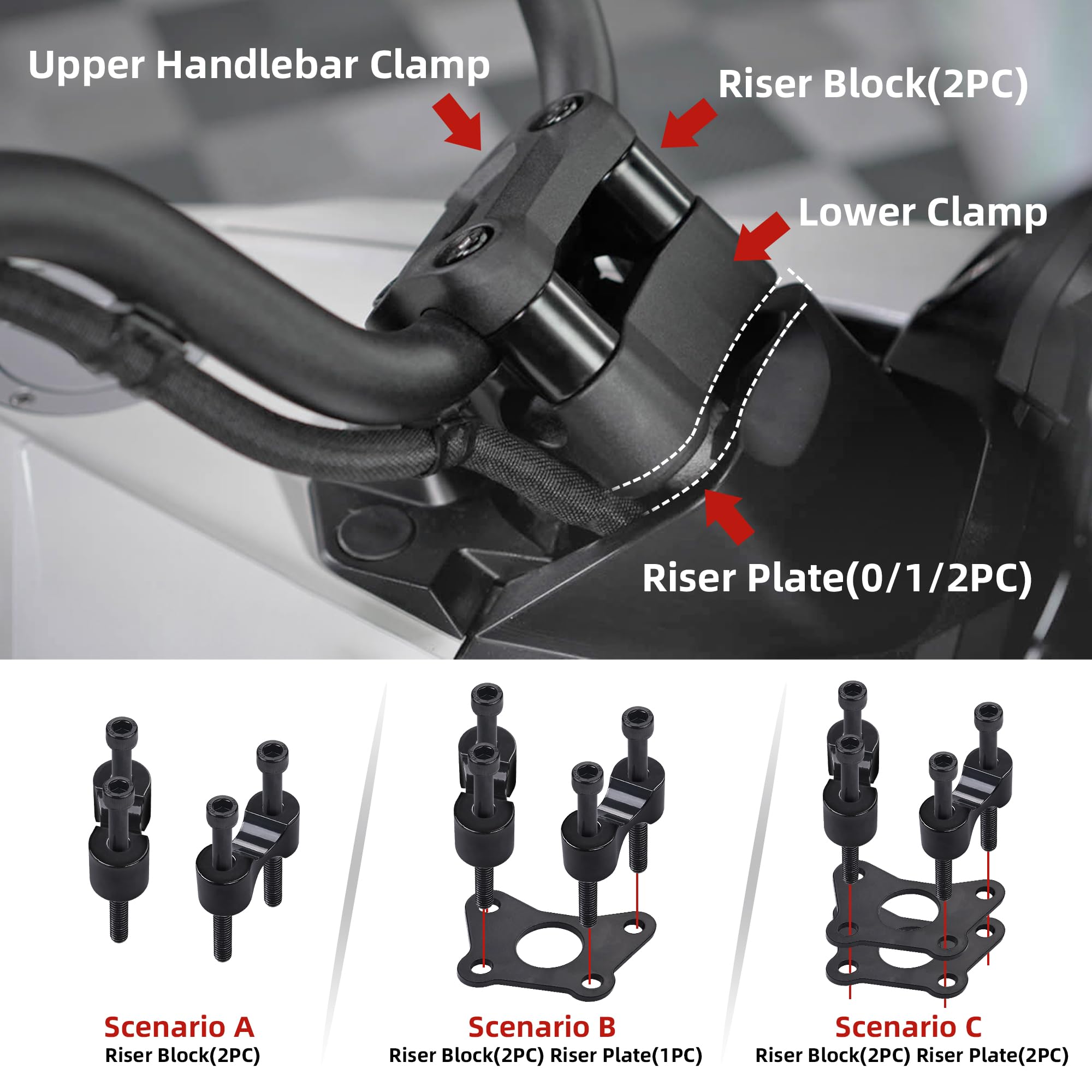 Amazon | Sresk ハンドルバーライザー Can Am Spider用 アルミ製