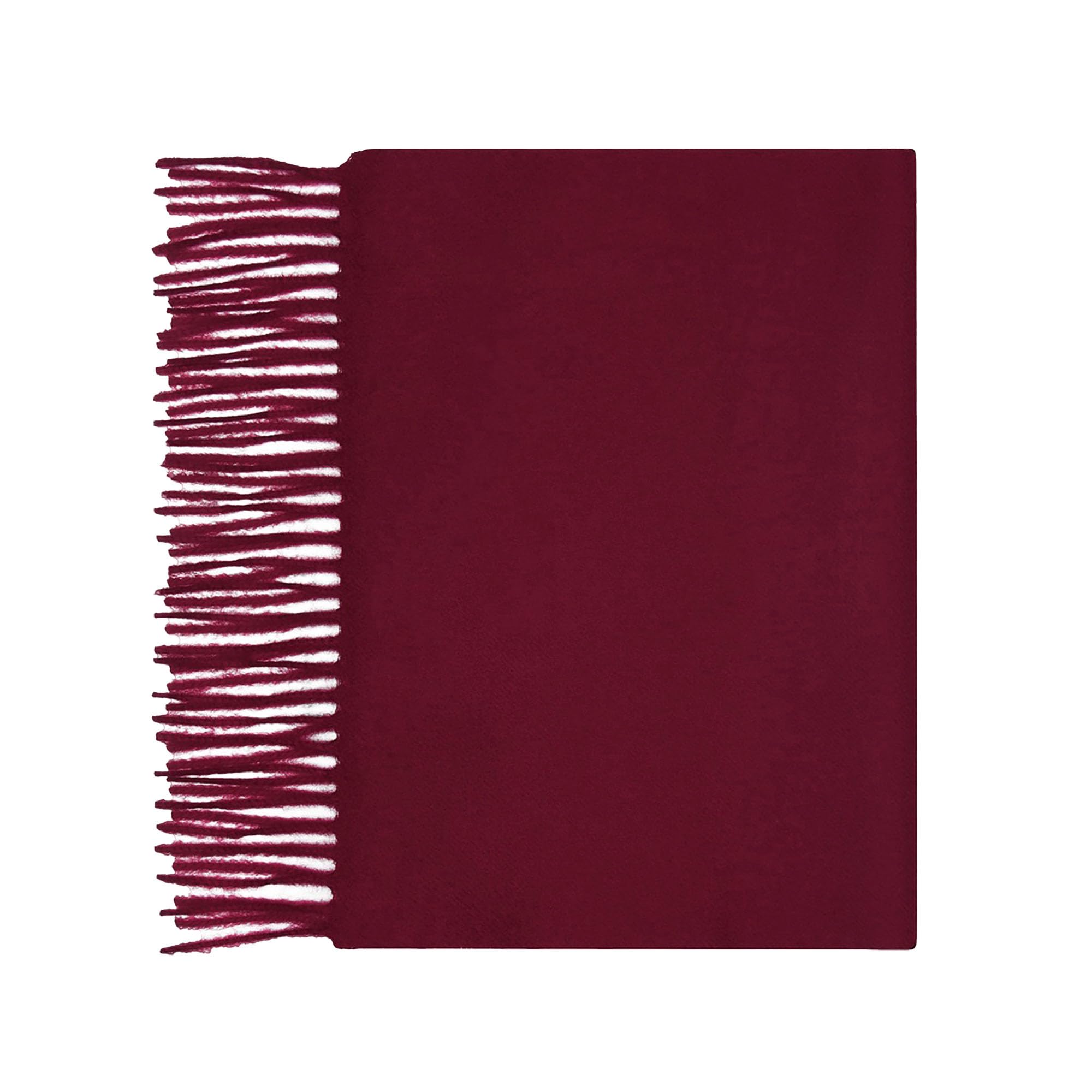 Lona Scott Women's Wine Cashmere Plain Scarf, Maroon