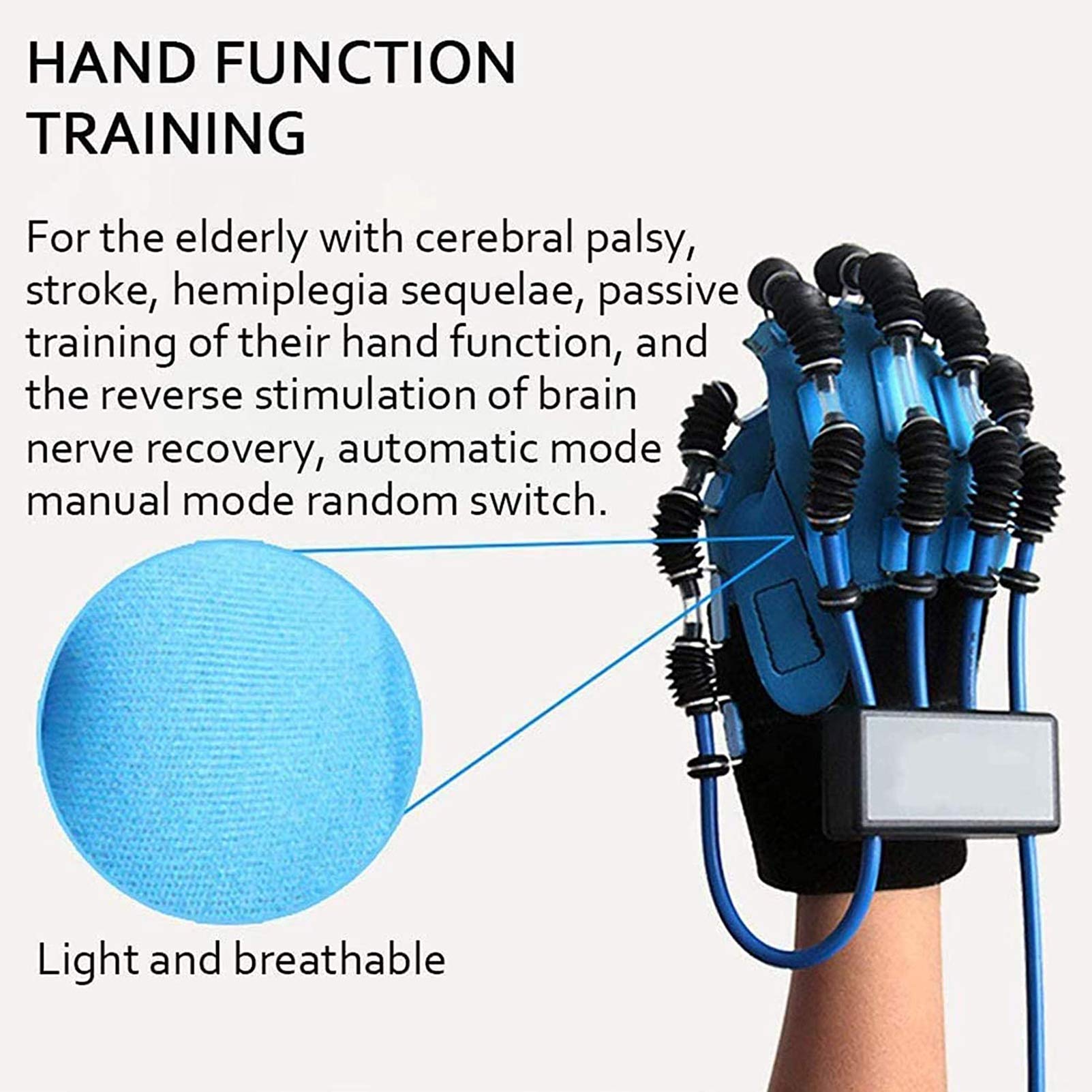 Dispositivo De Entrenamiento De Dedos, Guantes De Robot De Rehabilitación, Flexión Y Extensión Ortopédica De Dedos, para Pacientes con Hemiplejía por Accidente Cerebrovascular