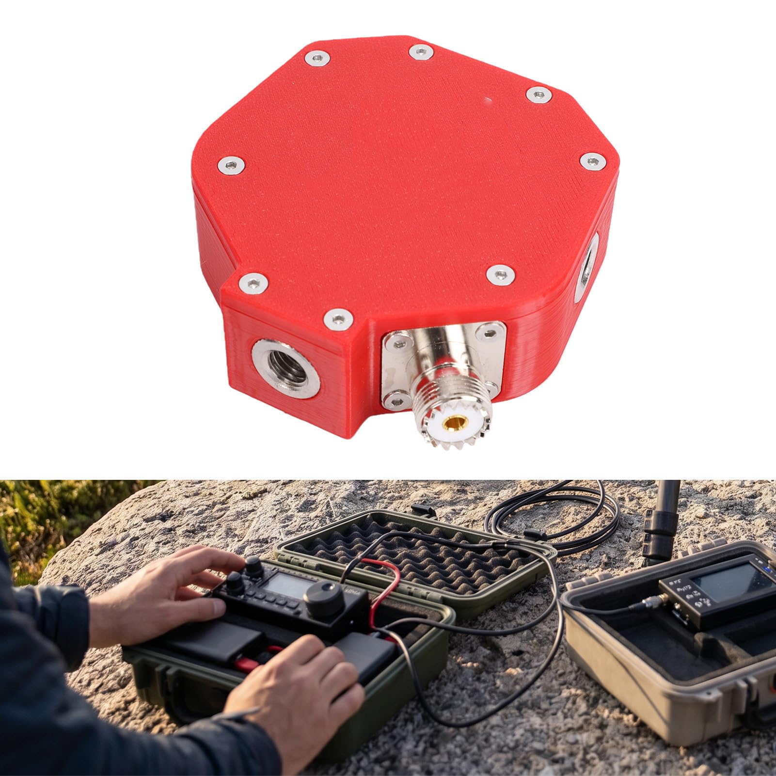 Generic Base D'antenne Télescopique à Ondes Courtes, Légère et Portable avec Adaptateur pour Les Besoins de Communication Extérieurs et Temporaires