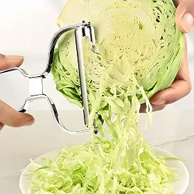 Raladores de repolho de aço inoxidável para fácil trituração e descascamento de vegetais de jardim, acessórios de cozinha (tipo de dente plano)