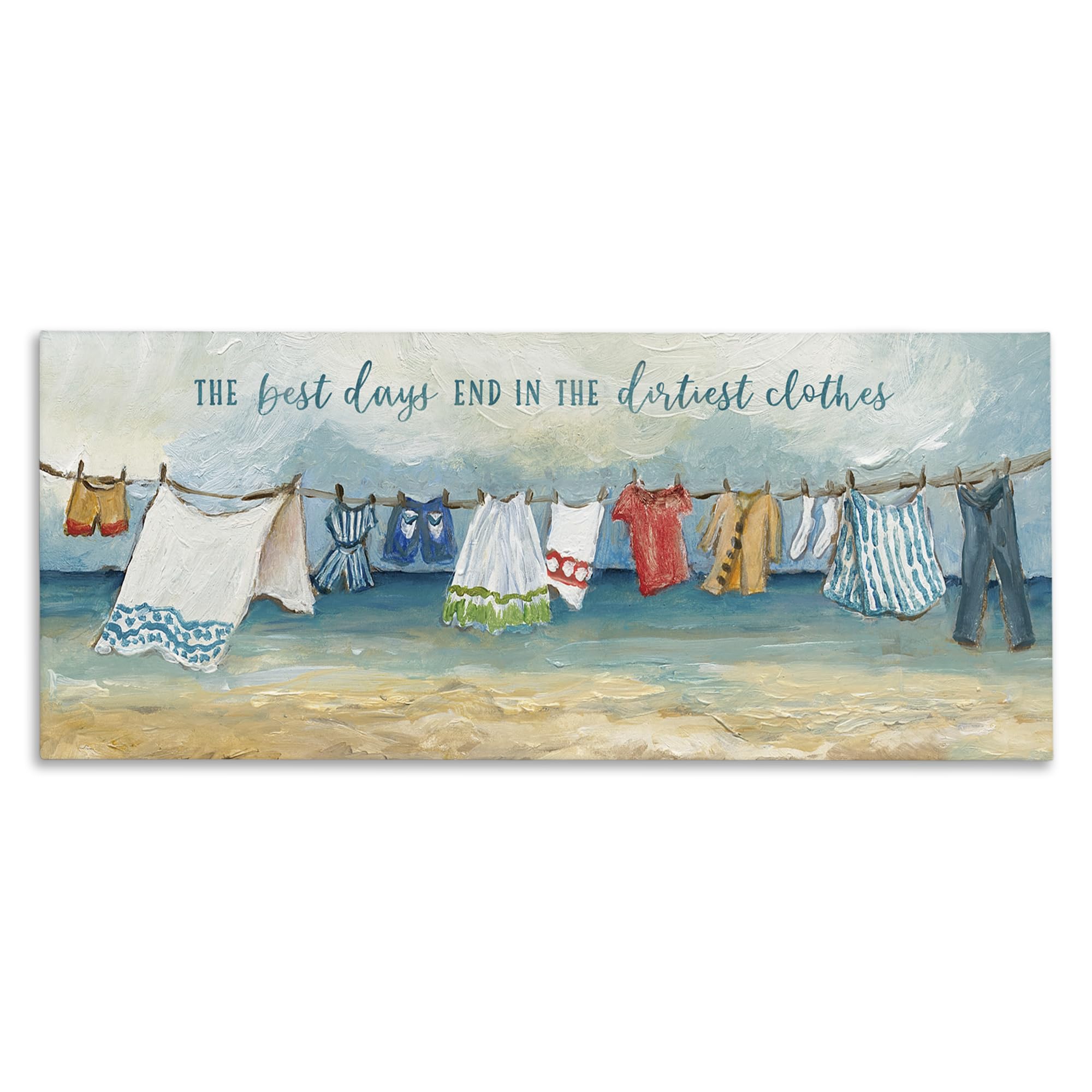 Stupell Industries Unframed 'Clothesline By The Sea'| Canvas Art