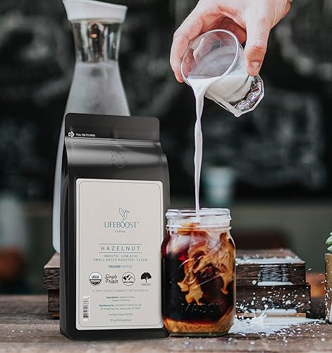 Miniatura 3 de Lifeboost Café molido de avellana  Café orgánico USDA de origen único bajo en ácido  Granos de café molido sin OMG probados por terceros para