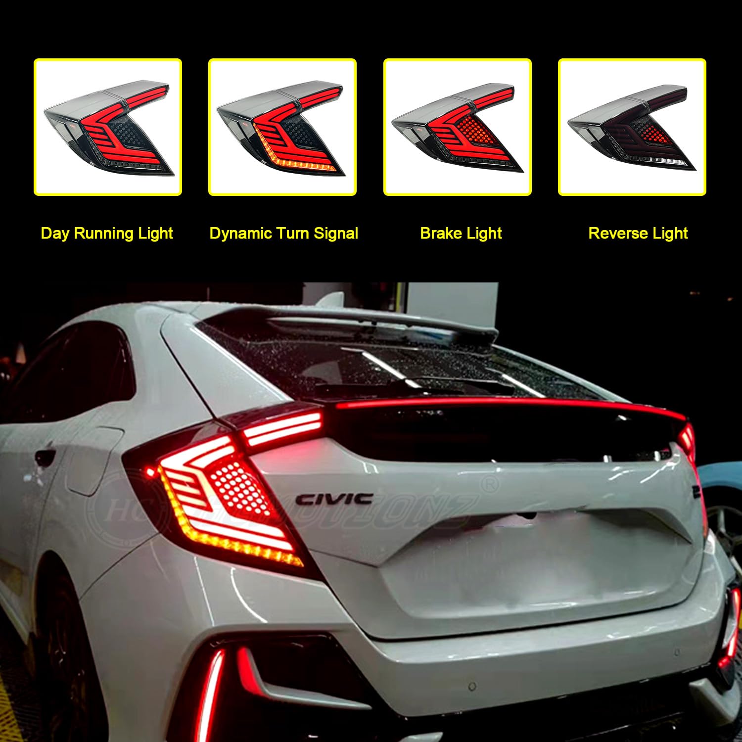 Amazon | HCmotion LEDテールライトアセンブリ ホンダ シビック 10th