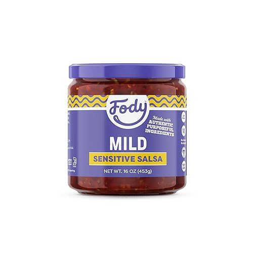 Fody Foods Mild Salsa, 16 Oz, Garlic and Onion Free, Low FODMAP Certified, Gut & IBS Friendly, Vegan, Non-GMO, Gluten Free, Keto Friendly - Mild Salsa