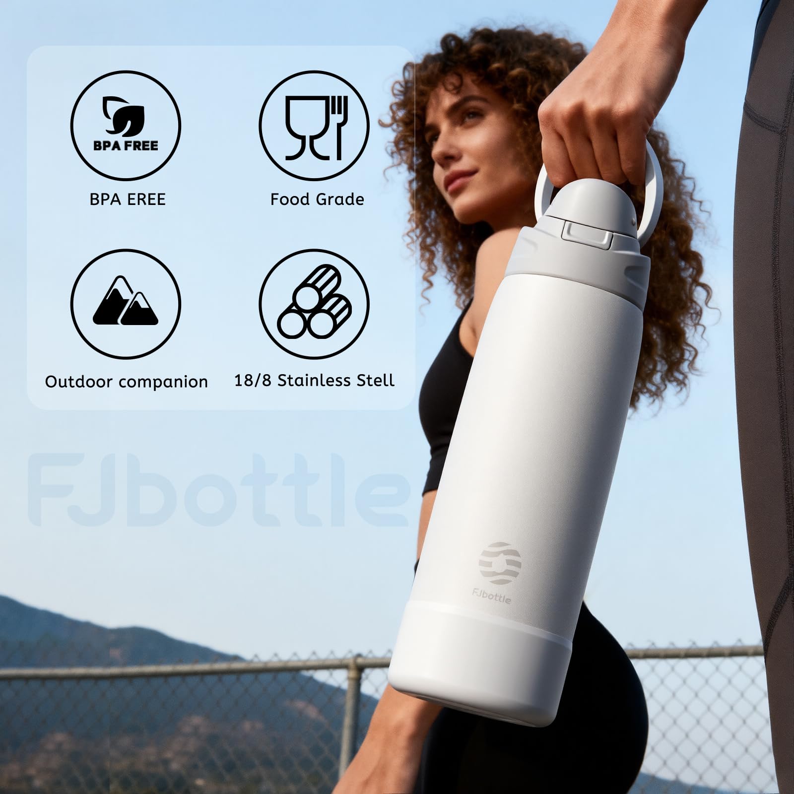 Fjbottle Insulated Water Bottle 1000ml, Leakproof & One-Hand Open, BPA Free Stainless Steel Flask, Keeps Cold 24H - Image 5